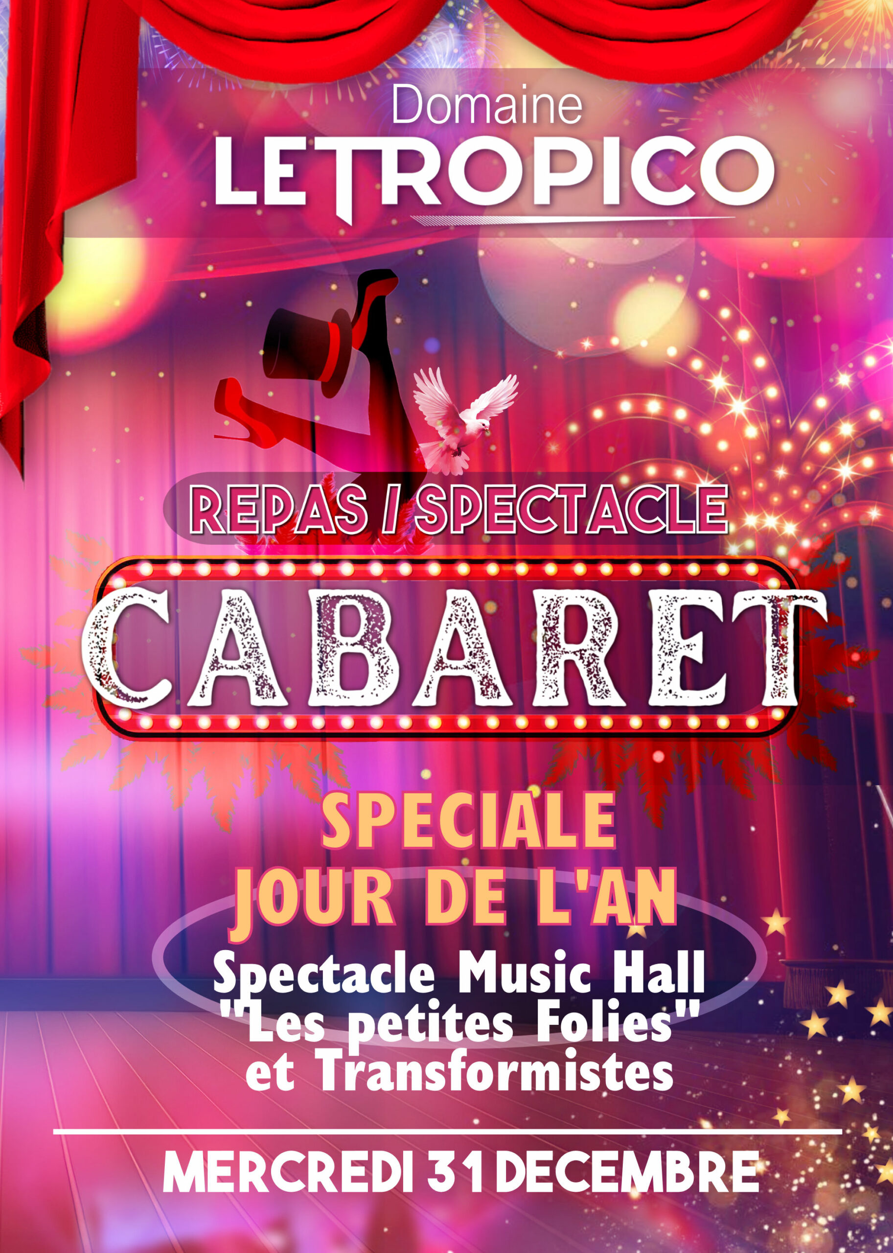 DÎNER SPECTACLE CABARET SPÉCIAL : JOUR DE L'AN