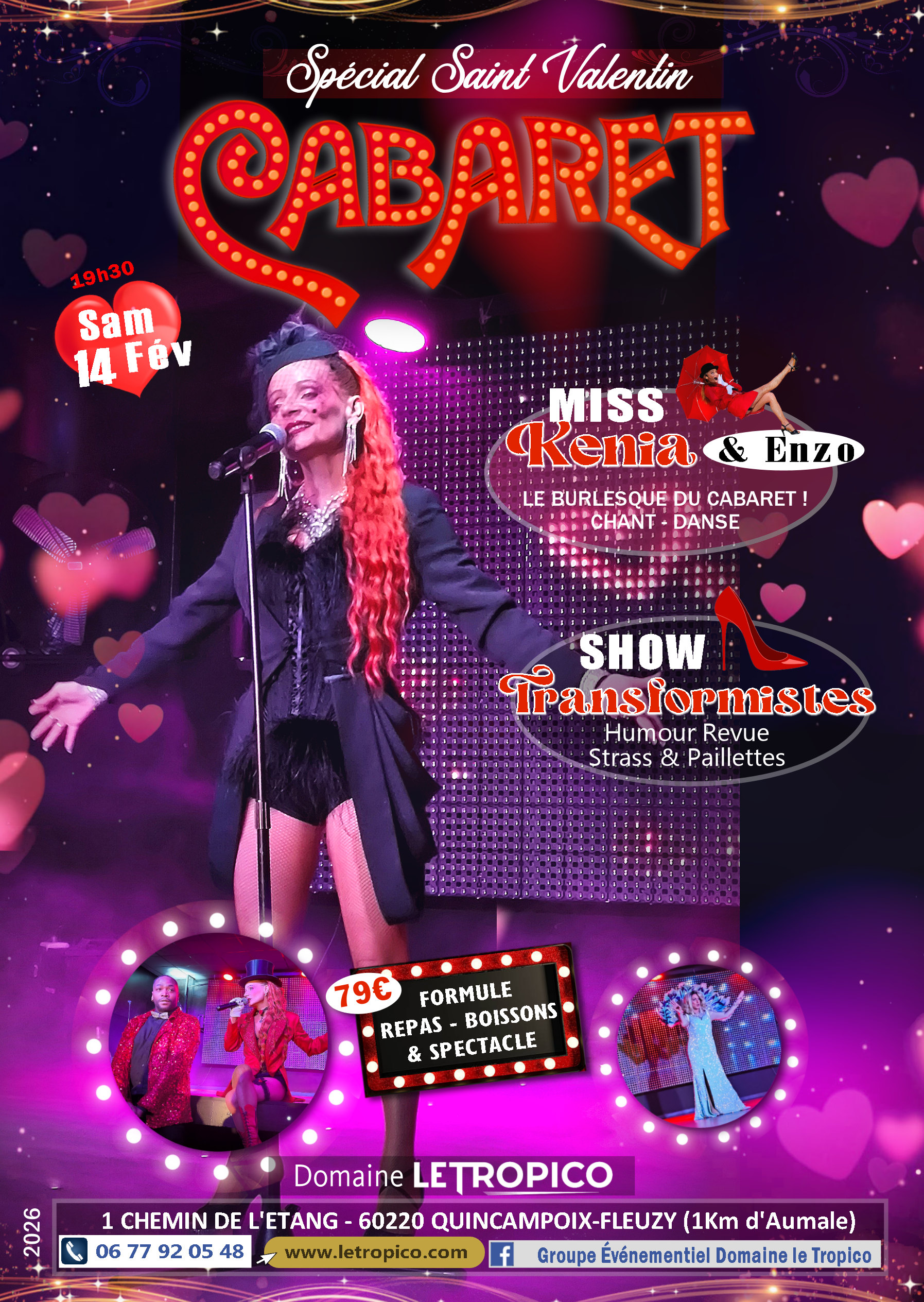 DÎNER SPECTACLE CABARET SPÉCIAL SAINT VALENTIN